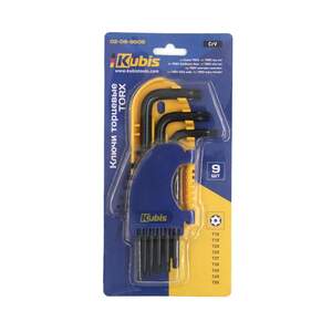 Ключи торцевые TORX T10, T15, T20, T25, T27, T30, T40, T45, T50, CrV